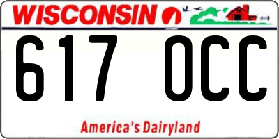 WI license plate 617OCC