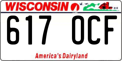 WI license plate 617OCF
