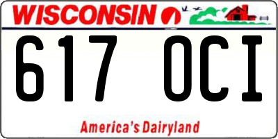 WI license plate 617OCI