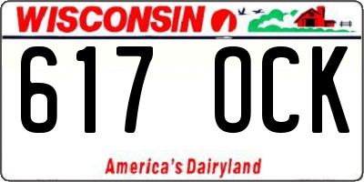 WI license plate 617OCK