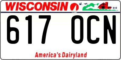 WI license plate 617OCN