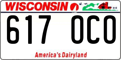 WI license plate 617OCO
