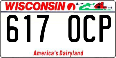 WI license plate 617OCP