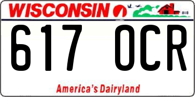 WI license plate 617OCR