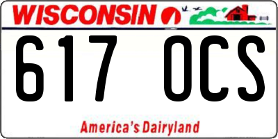 WI license plate 617OCS