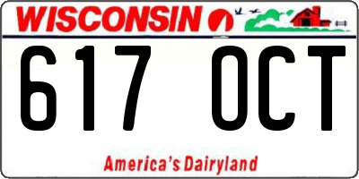 WI license plate 617OCT