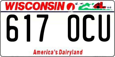 WI license plate 617OCU