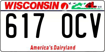 WI license plate 617OCV
