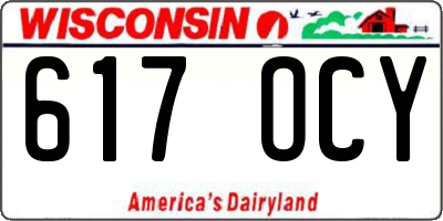 WI license plate 617OCY