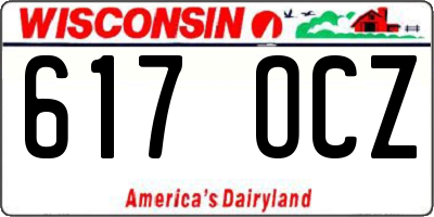 WI license plate 617OCZ