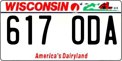 WI license plate 617ODA