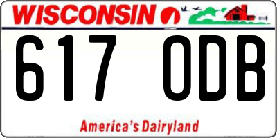 WI license plate 617ODB