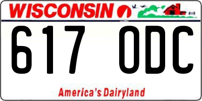 WI license plate 617ODC