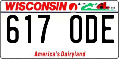 WI license plate 617ODE