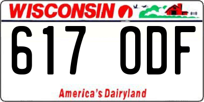 WI license plate 617ODF