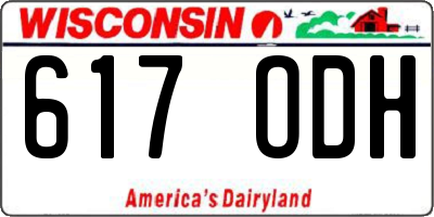WI license plate 617ODH
