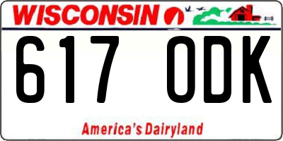 WI license plate 617ODK