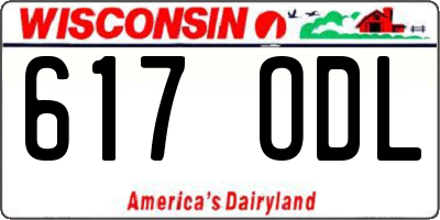 WI license plate 617ODL