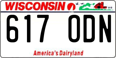 WI license plate 617ODN