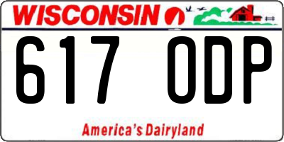 WI license plate 617ODP