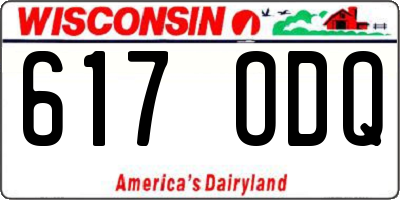 WI license plate 617ODQ