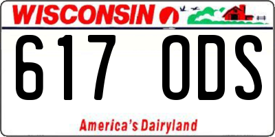WI license plate 617ODS