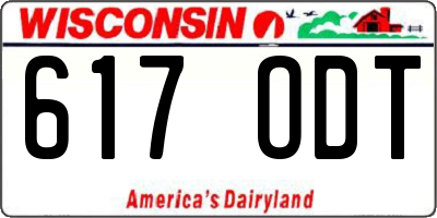 WI license plate 617ODT