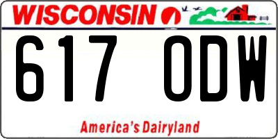 WI license plate 617ODW
