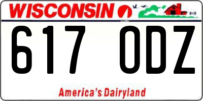 WI license plate 617ODZ