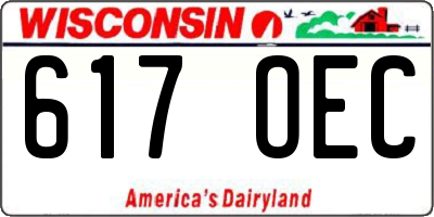 WI license plate 617OEC