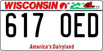 WI license plate 617OED