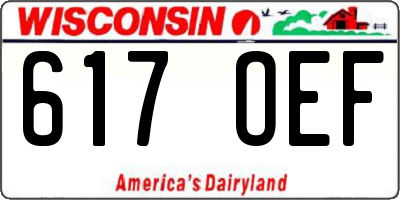 WI license plate 617OEF