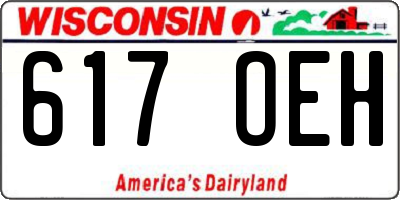 WI license plate 617OEH