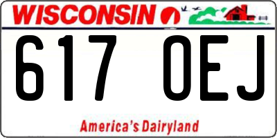 WI license plate 617OEJ