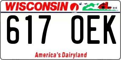 WI license plate 617OEK