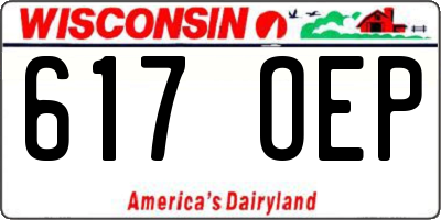 WI license plate 617OEP