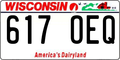 WI license plate 617OEQ