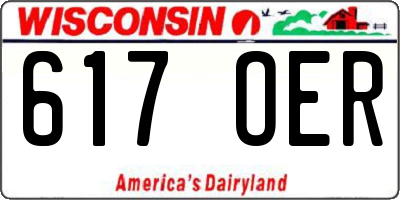 WI license plate 617OER