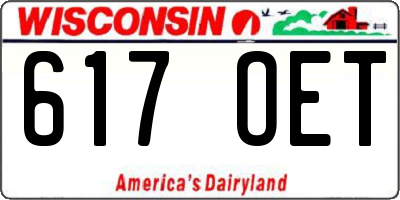 WI license plate 617OET