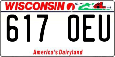 WI license plate 617OEU