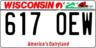 WI license plate 617OEW