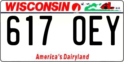 WI license plate 617OEY