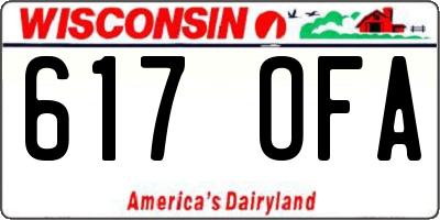 WI license plate 617OFA