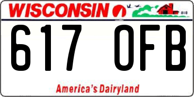 WI license plate 617OFB