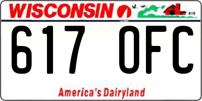 WI license plate 617OFC