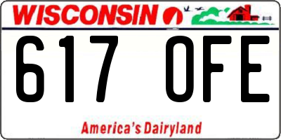 WI license plate 617OFE