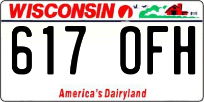 WI license plate 617OFH