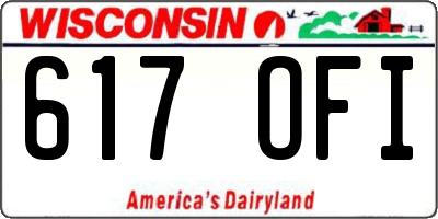 WI license plate 617OFI
