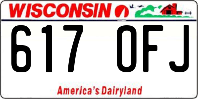 WI license plate 617OFJ