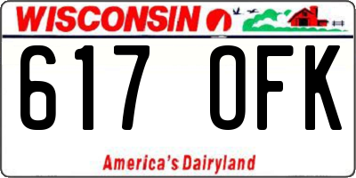 WI license plate 617OFK